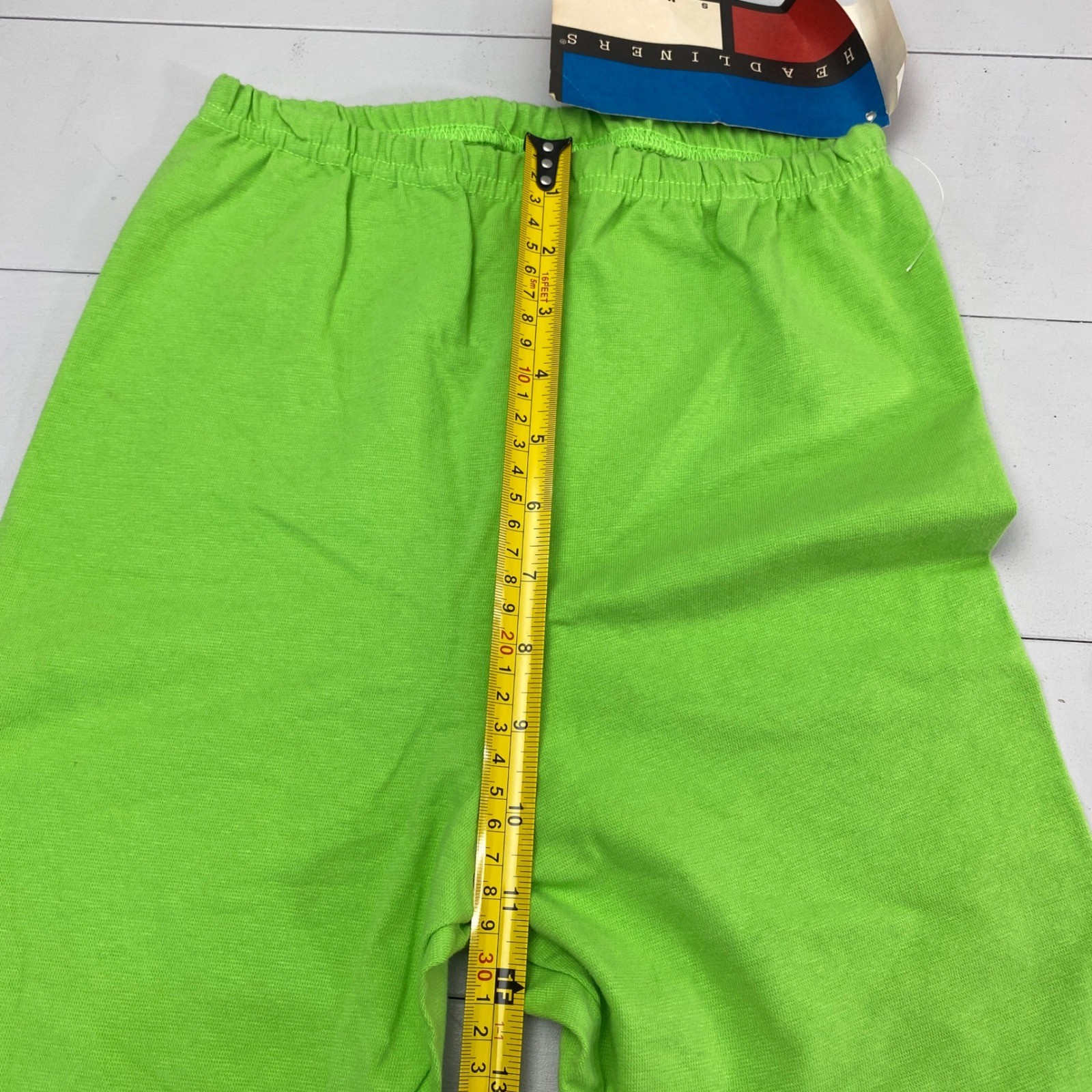 Headliners Vintage 90s Neon Green Biker Shorts Women Small Made in USA Retro