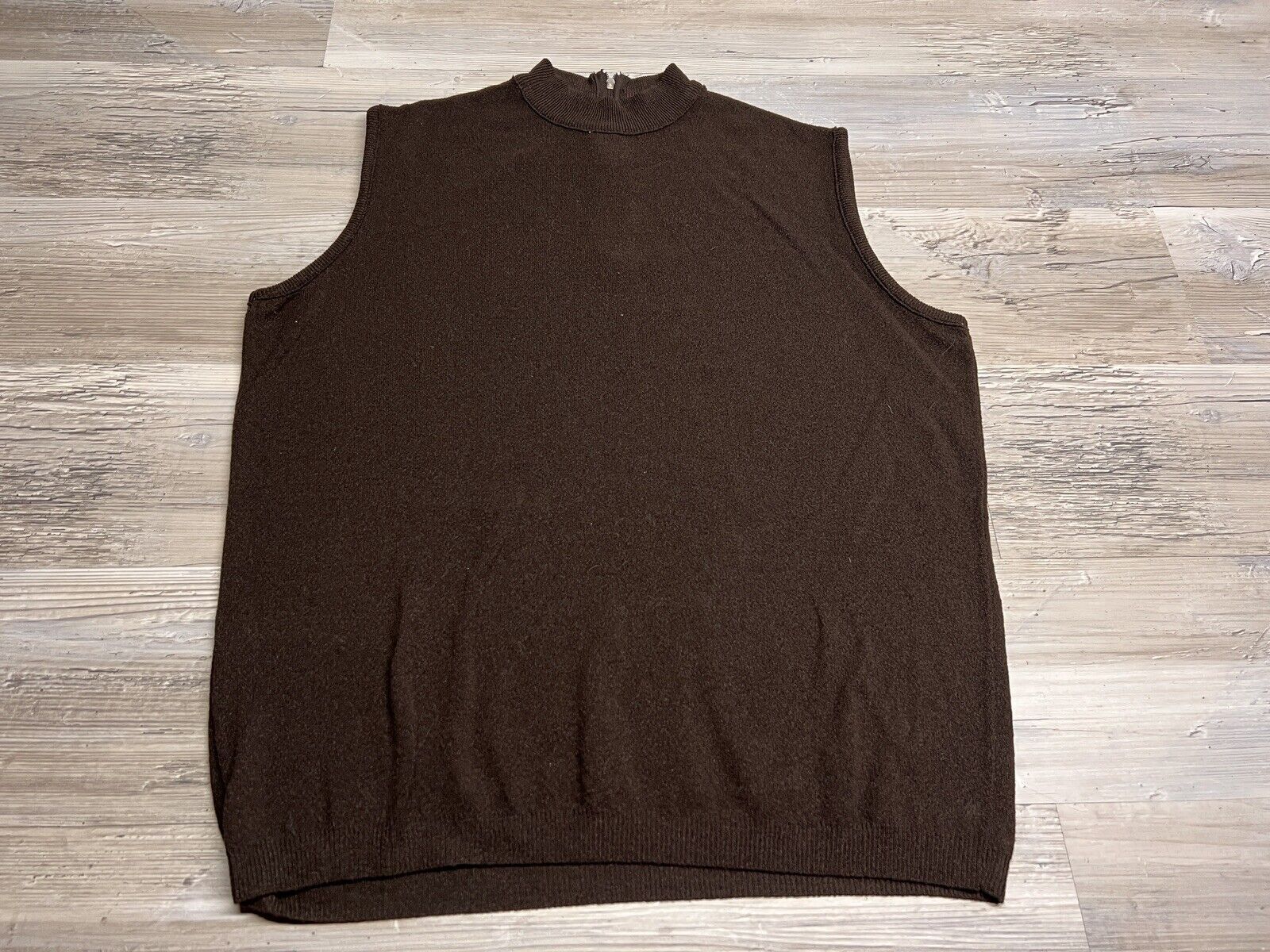 Vintage 60s Mockneck Sleeveless Sweater Sz L Mod Beatnik Academia Lady Fairfield