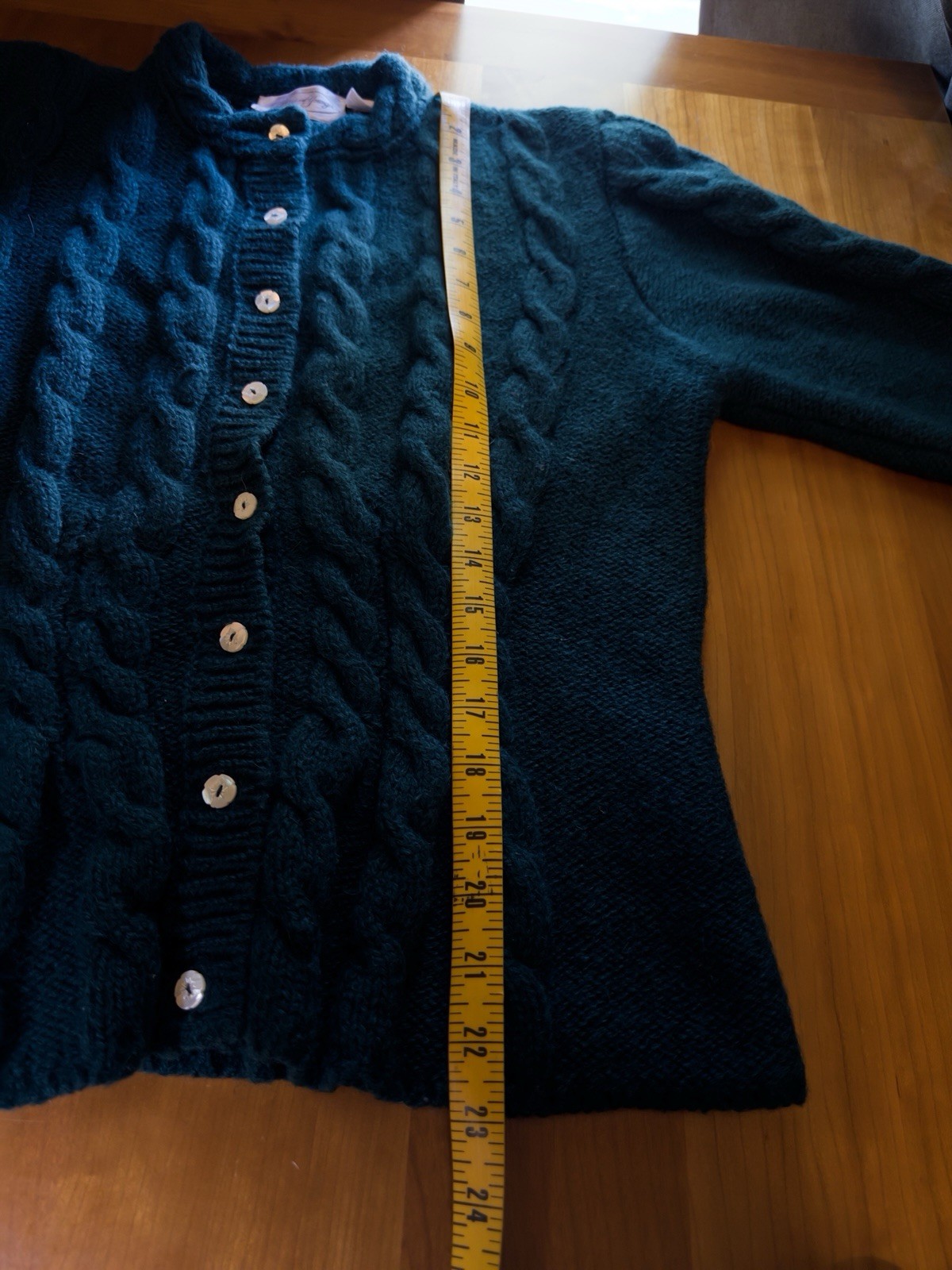 Vintage Jayson Younger Bottle Green 100% Shetland Wool Cardigan Sweater L