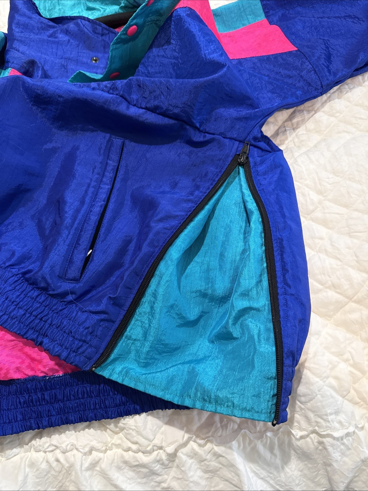 VTG Colorblock Windbreaker Pullover Medium SUNBUSTER Jacket Nylon Retro 1980s
