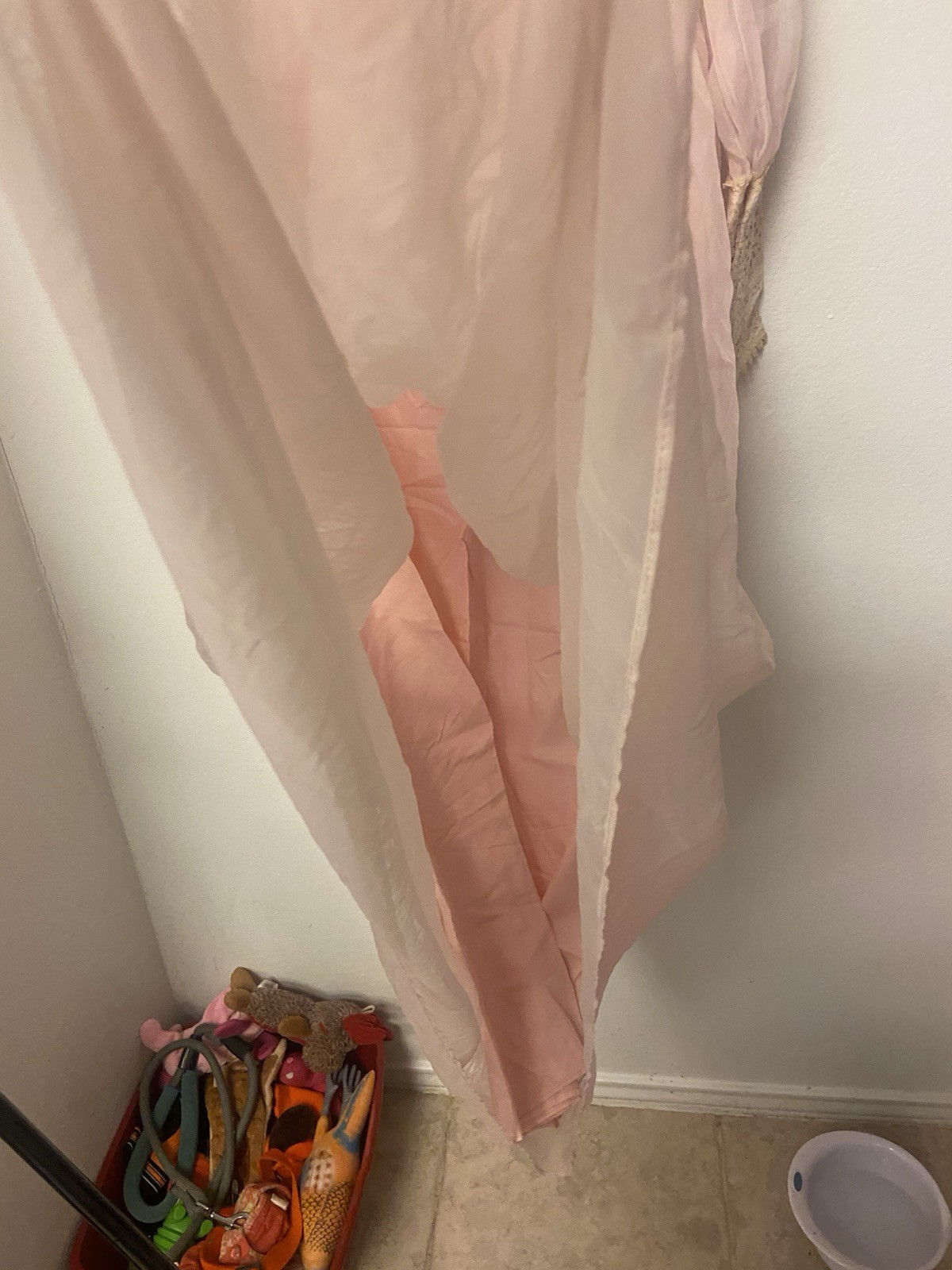 VTg Organza Lace Empire Waist Pink Prairie Dress Victorian Revival Cottagecore