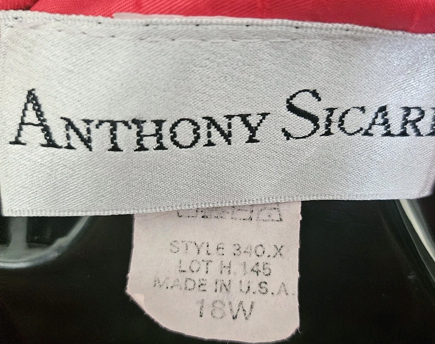 Vintage Sicari Red Button Up Short Sleeve 18W With Shoulder Pads 100% Polyester