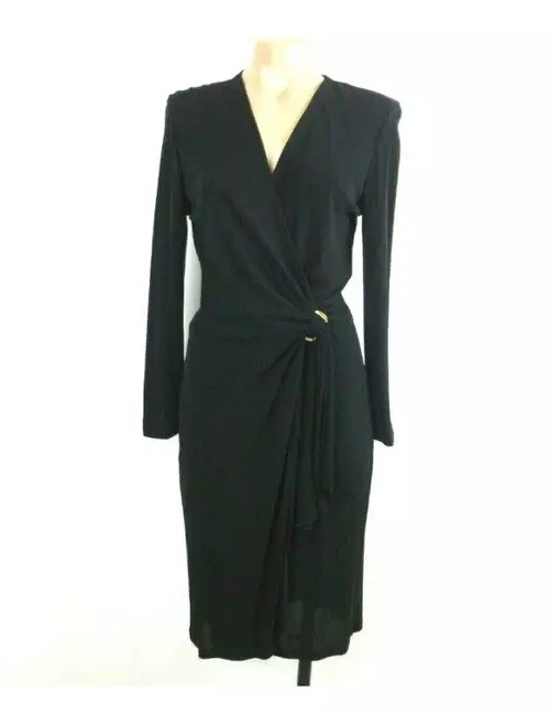 Vintage Maggie London Rayon wrap dress, very Rouge, fits a 6-8