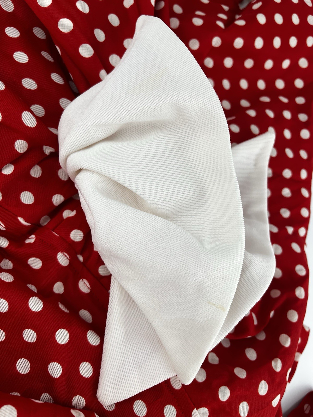 Jack Hartley Miami Vintage Dress Red White Polka Dot Sailor Stretch Halter Maxi