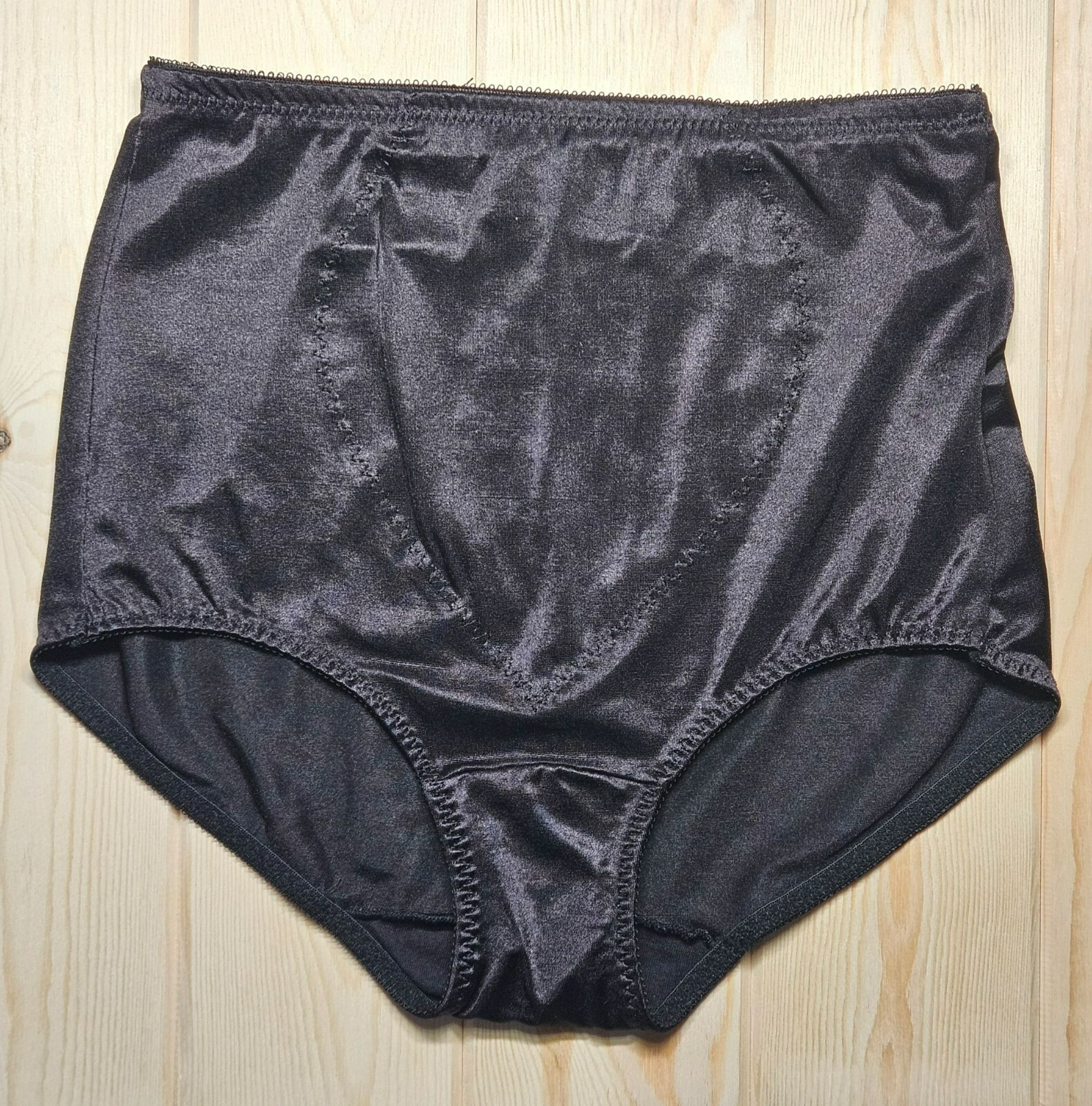 VTG Bali Black Nylon Underwear Spandex Briefs Girdle Panty Size M 8710