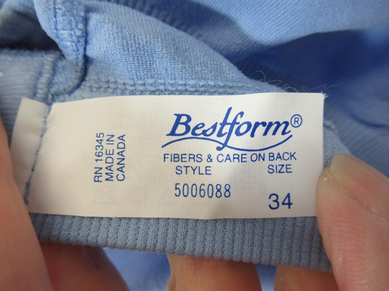 Vintage Bestform Unlined Stretch Bralette Bra Size 34 Blue Wireless 5006088