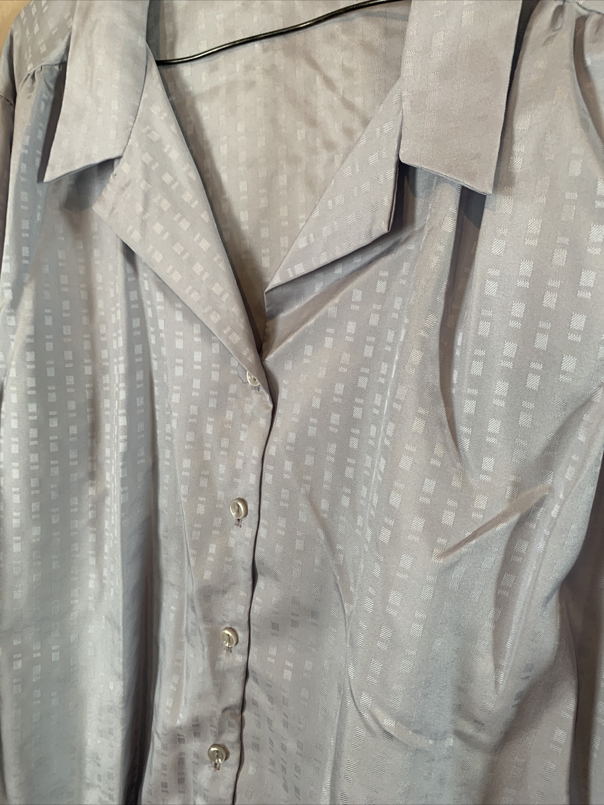 Vintage Alley Cat 2 Size 44 Gray Blouse Top Balloon Sleeve Women