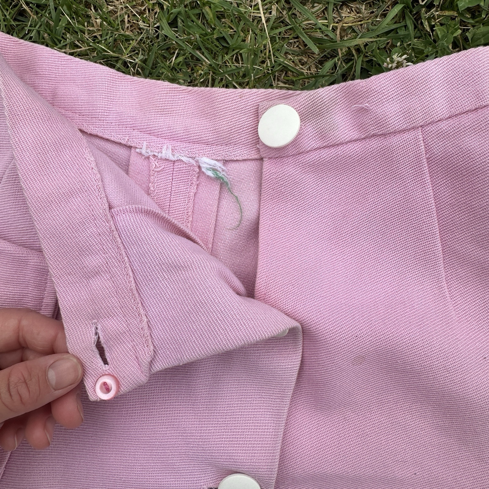 Vintage 1960s Pink Asymmetrical Skort Shorts Women’s XS S 25 26 Waist