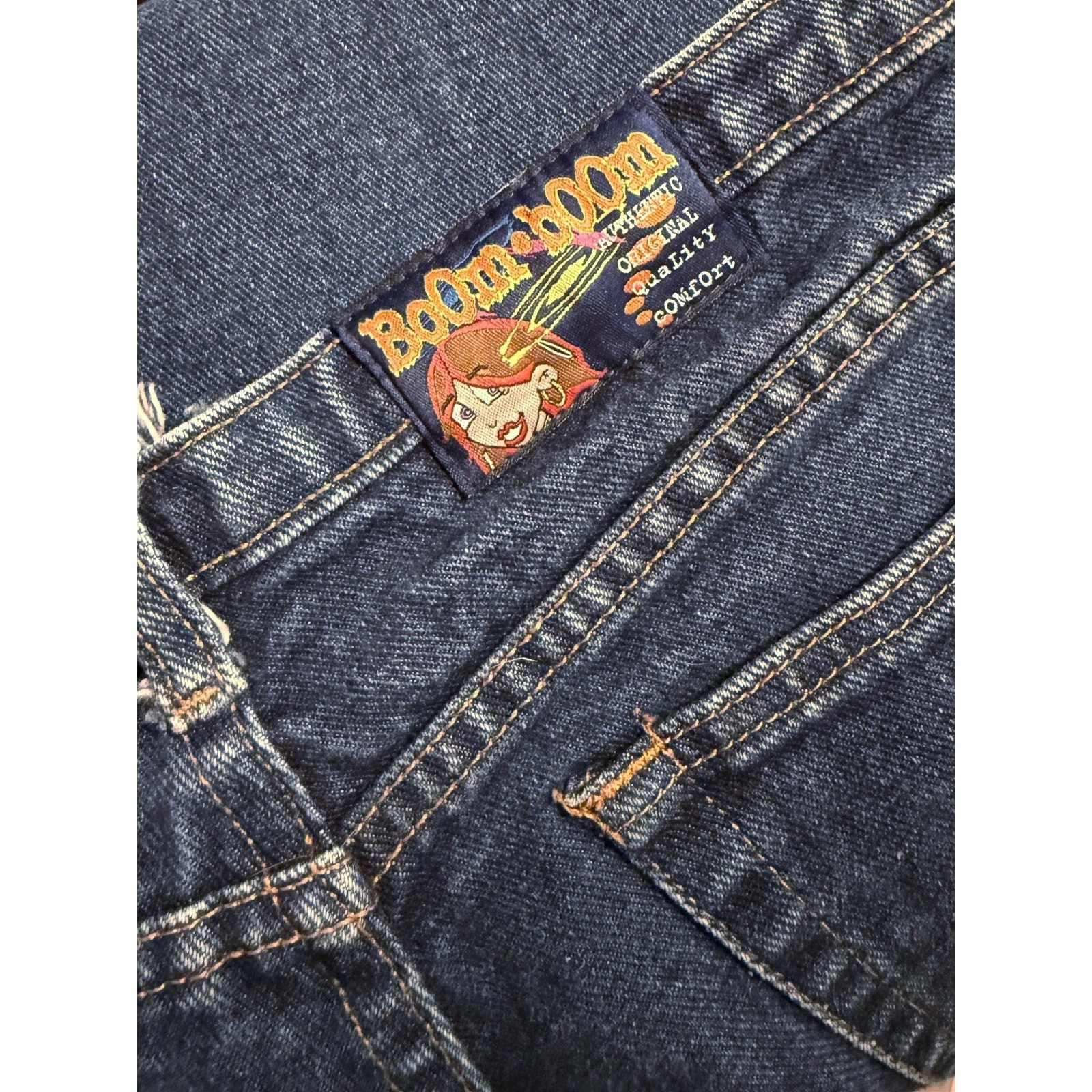 Vintage Y2K Fringe Panel Jeans | Low Rise Kick Flare Denim | Medium Wash | 29″