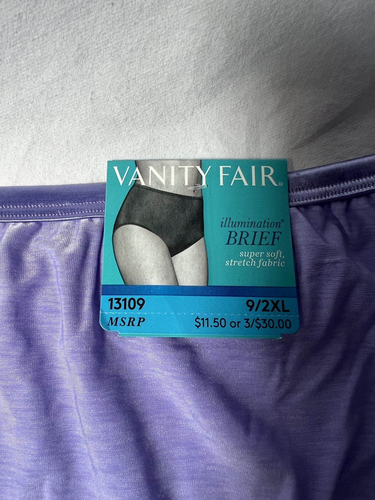Soft & Silky Vanity Fair Illumination 9/2XL Granny Panty Brief Amethyst