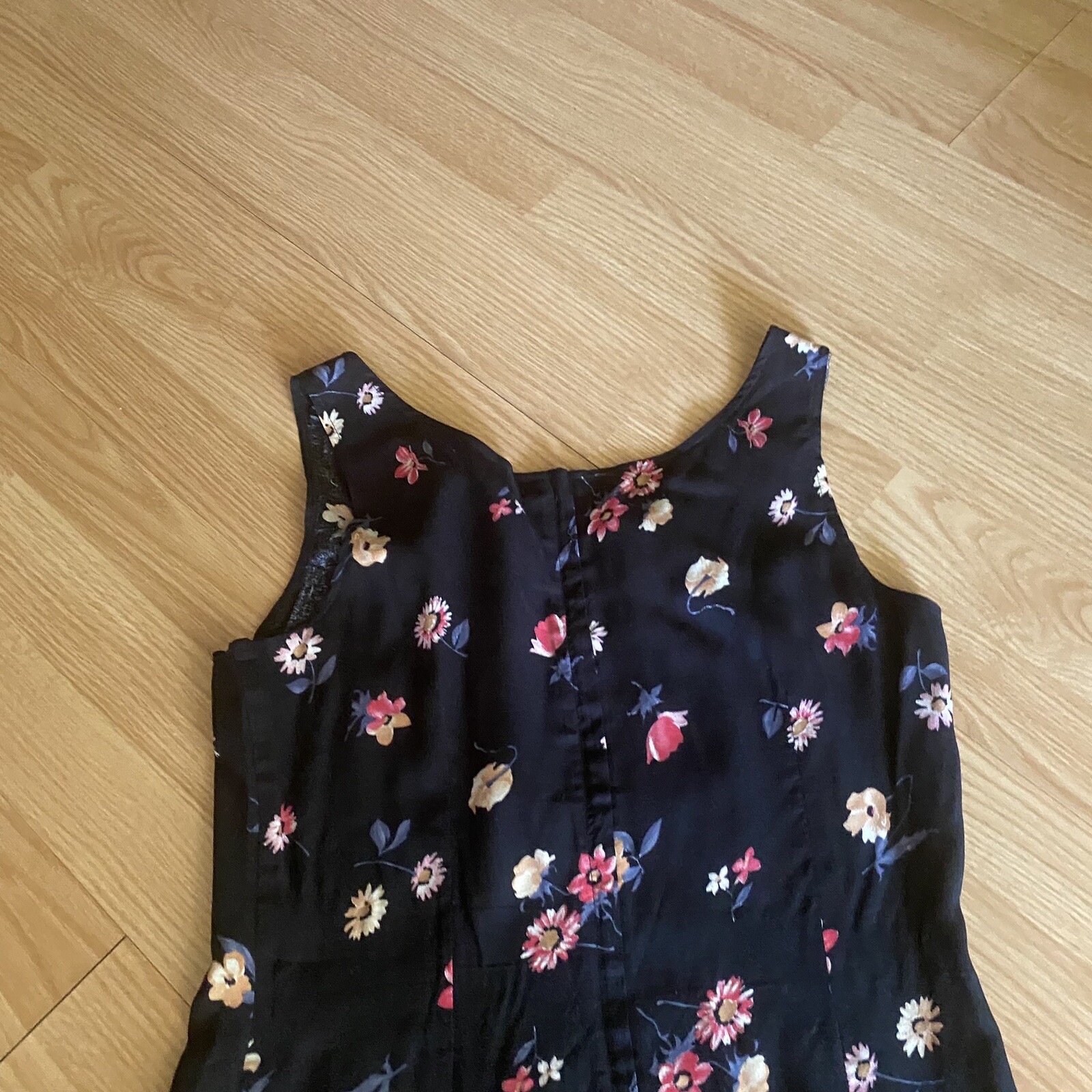 Vintage Star City Clothing Co. Dark Floral Sheer Mini Dress Medium