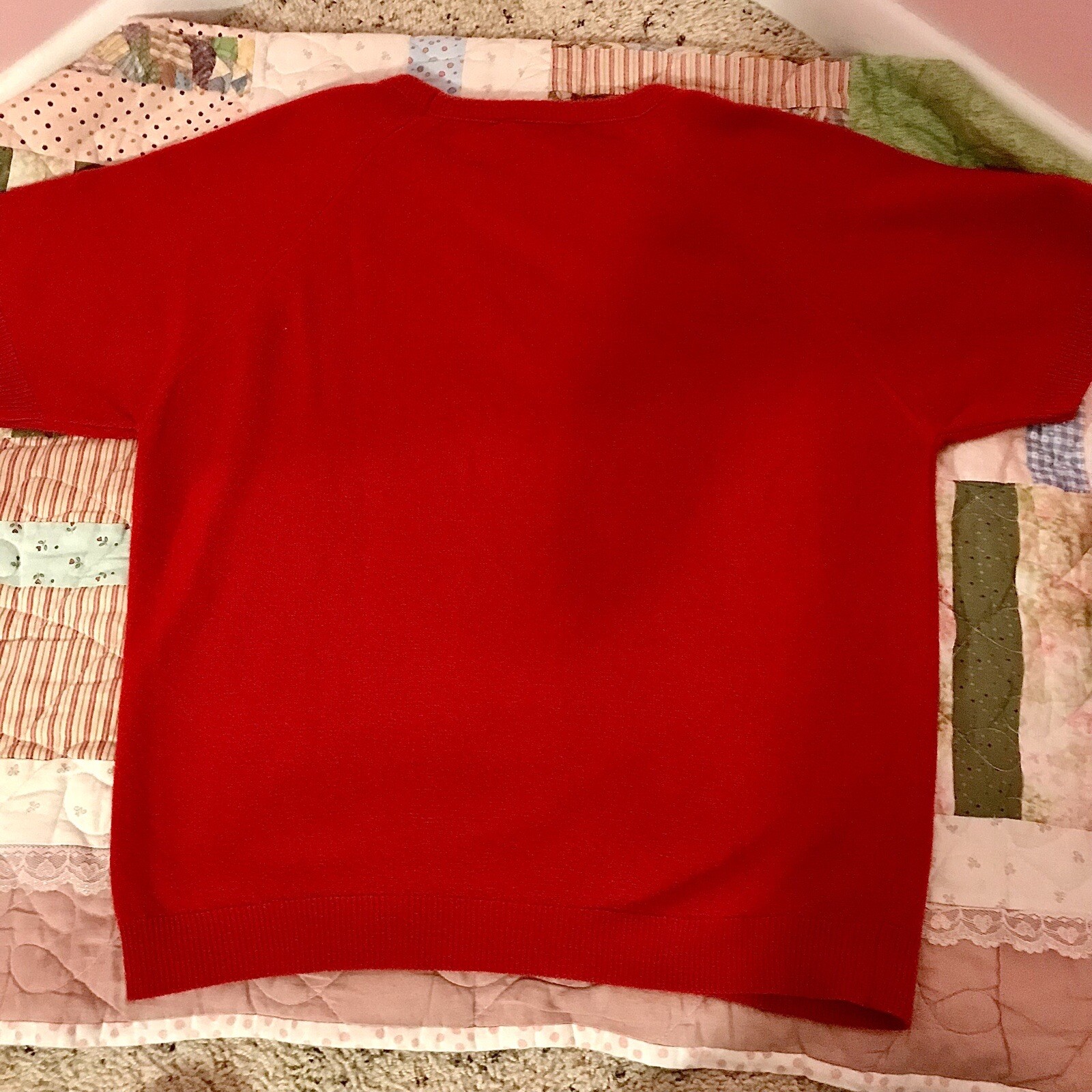 Vintage Hampshire Studio Short Sleeve Sweater 100% Acrylic Made In USA Womens M