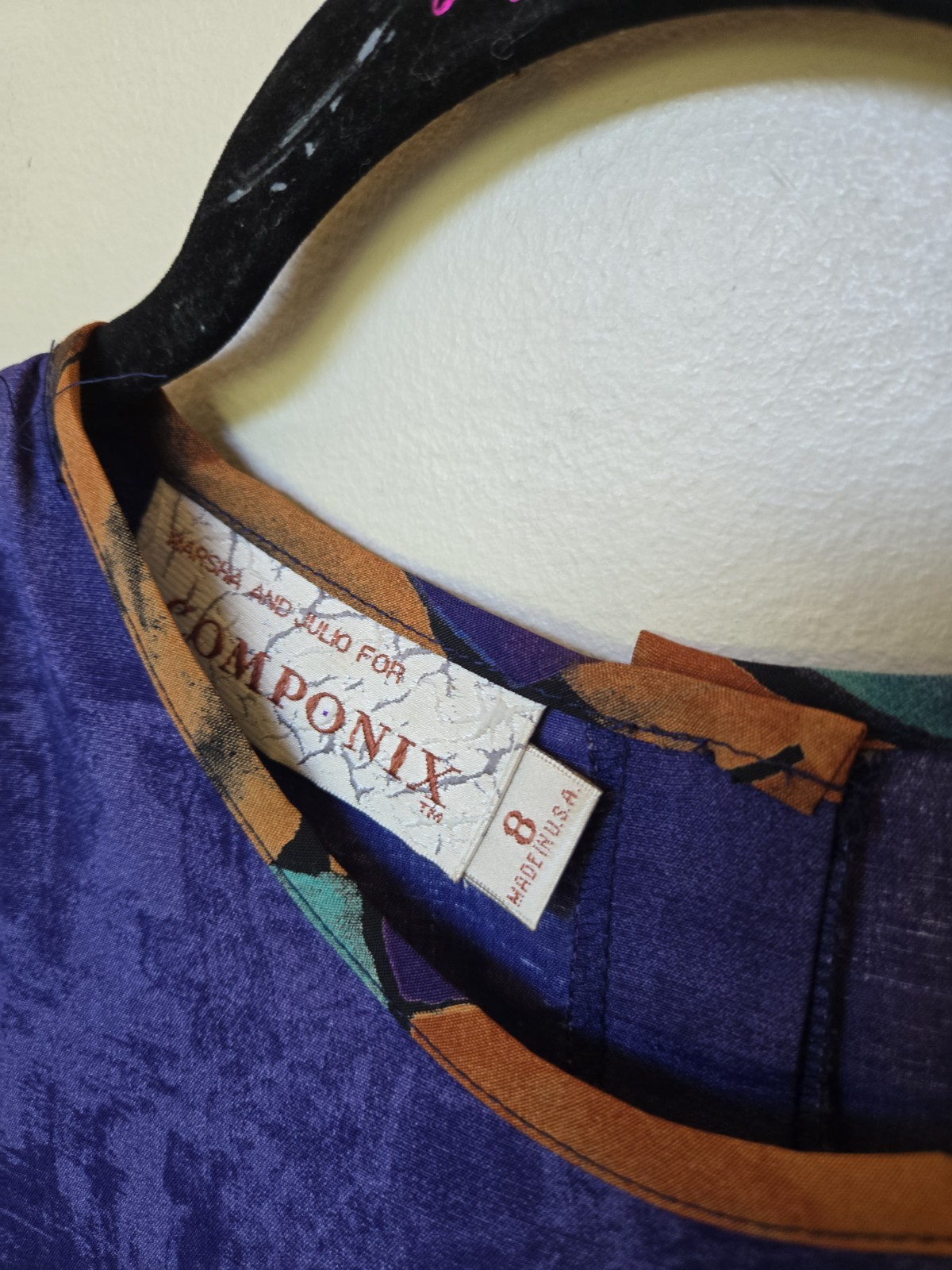 Vintage 80s Componix Womens Purple Outfit Pants Shirt Festival Funky Sz 10 Med