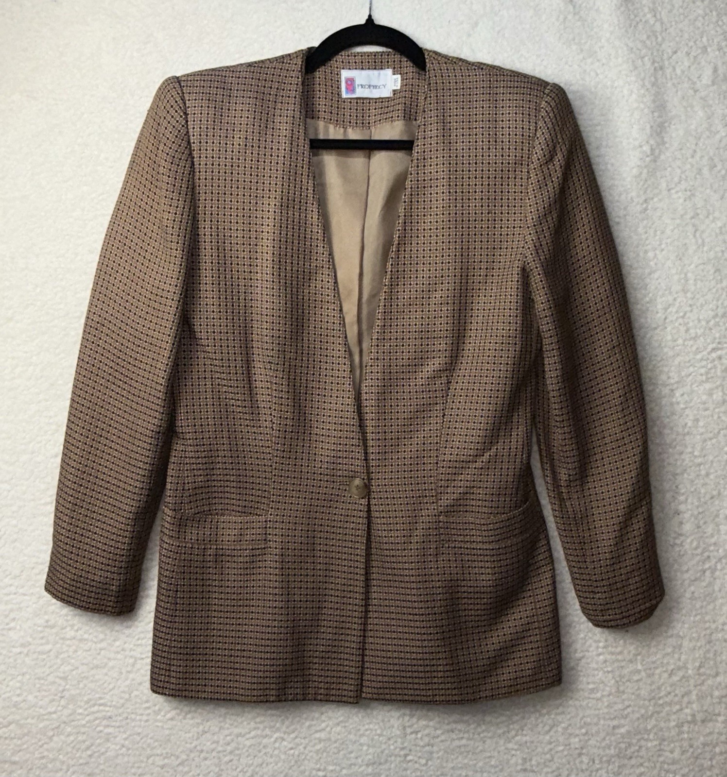 Vintage 80’s Prophecy Houndstooth Blazer Fit Size Medium Academic Retro Preppy