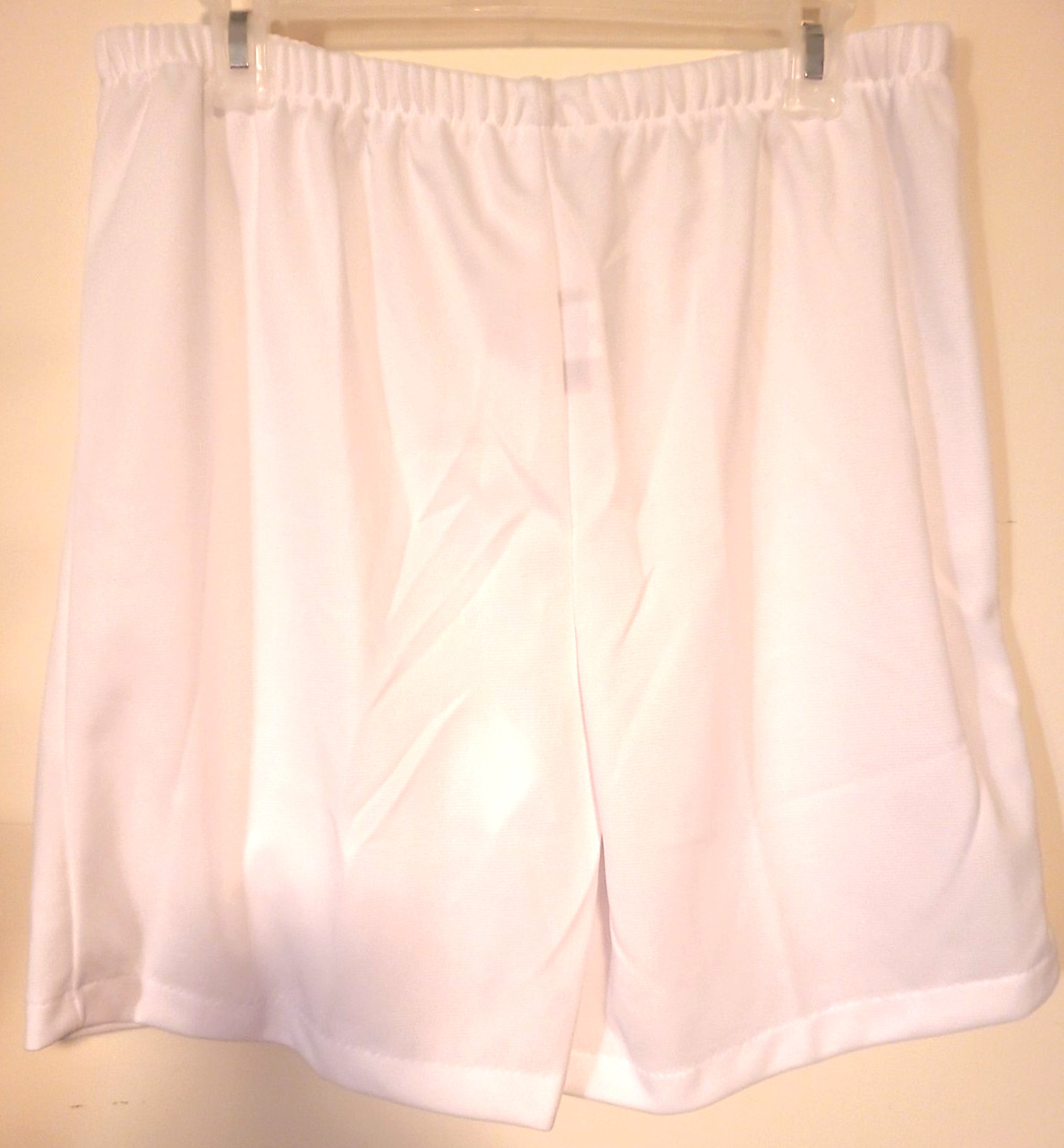 Vintage Women’s JoRo Pull Up Shorts White Polyester Full Elastic Waist SZ 12