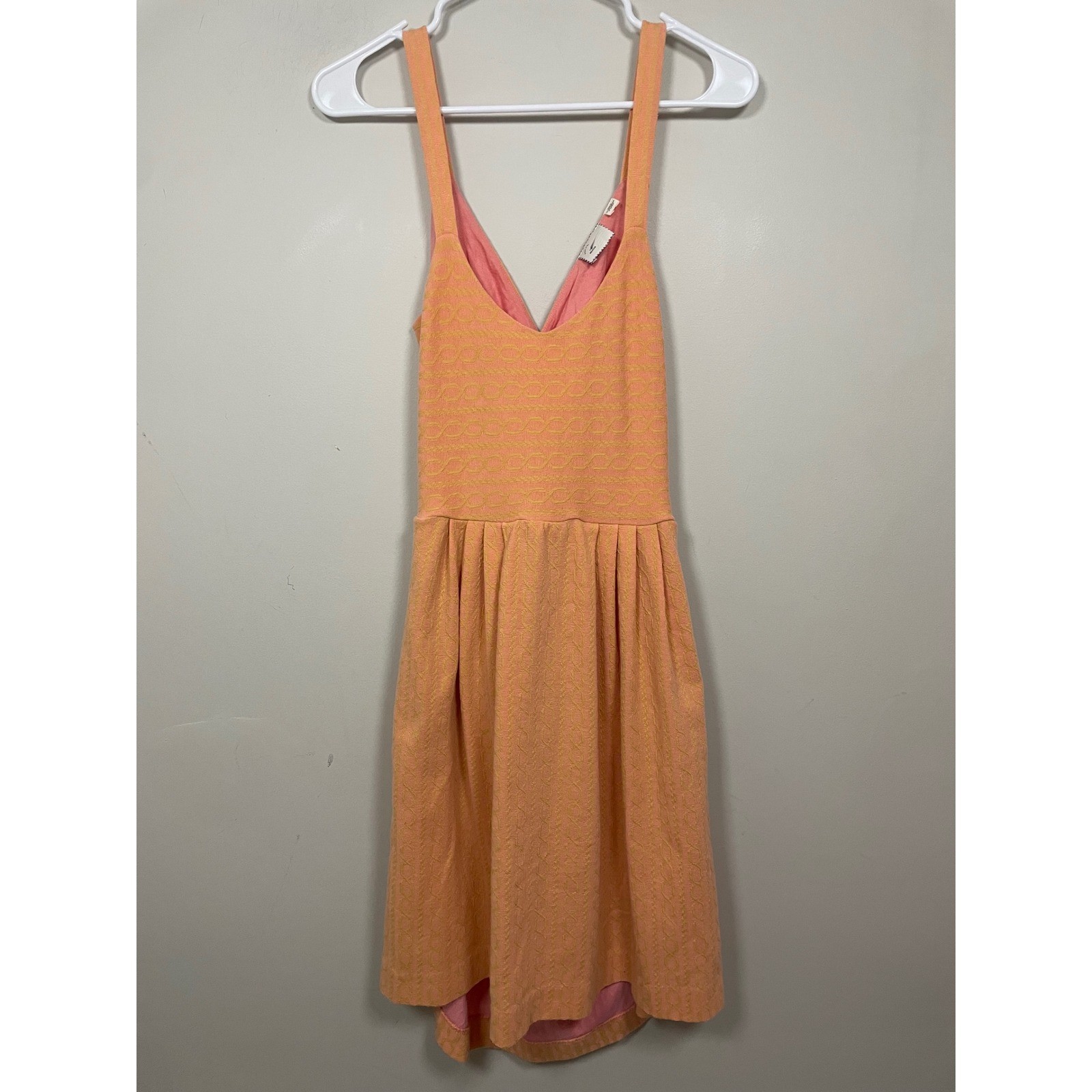 Anthropologie Postmark Open Back Sleeveless Dress in Orange and Pink Size Medium
