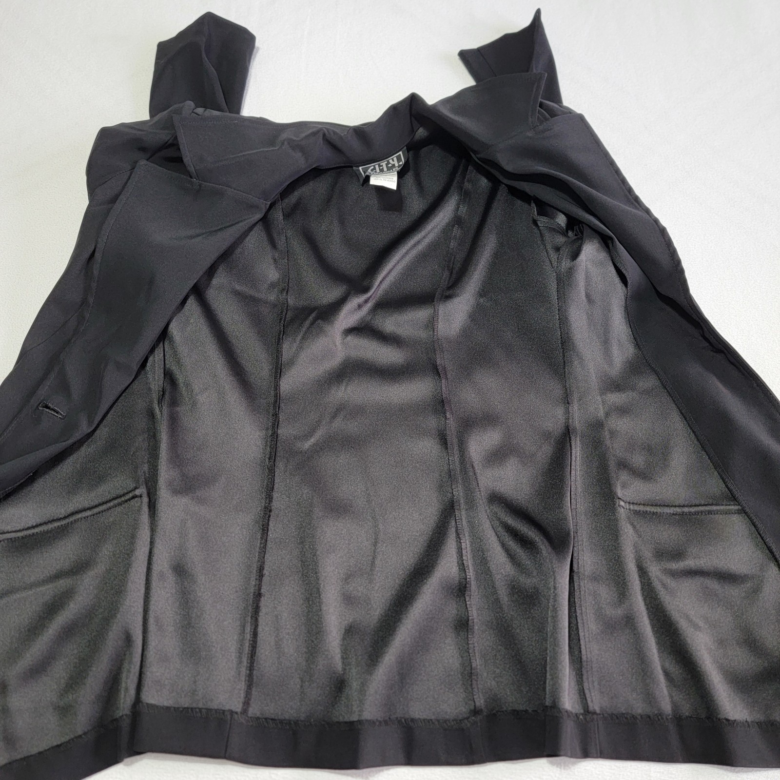 Vintage City Triangles Black Blazer 90s Y2K Office Siren Corpcore Fitted Size 9