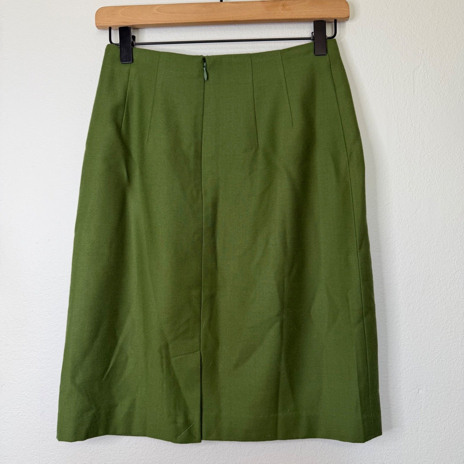 Vintage Chadwick’s – Wool Moss Green Pencil Skirt Petite Size 2