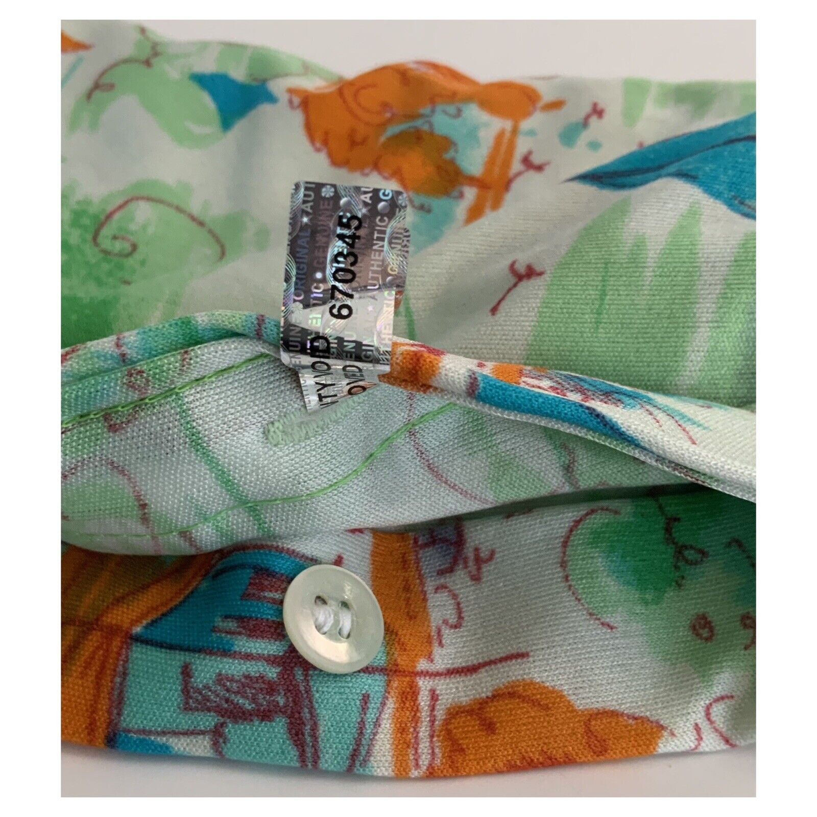 Vtg 1960-70s Nylon Long Sleeve Button Up Blouse W/Sailboats & Scenery – Small