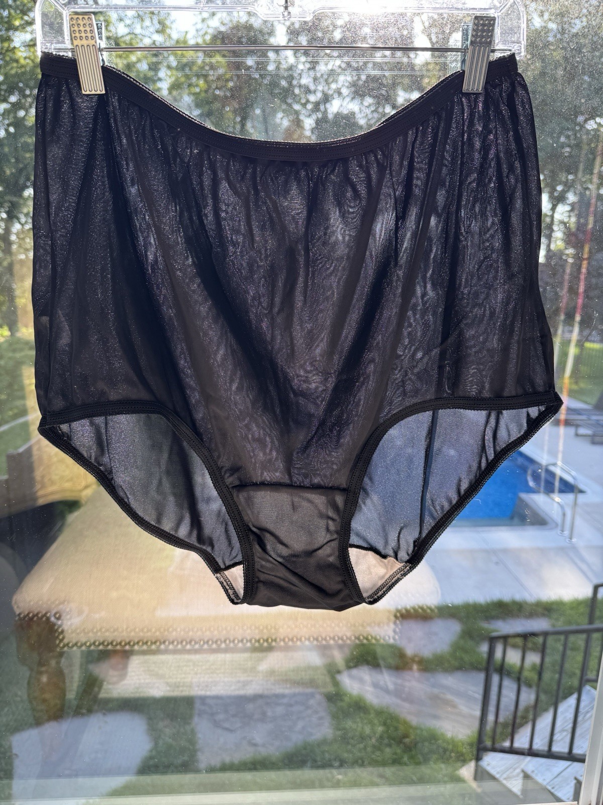 Vtg Serenada Nylon Semi Sheer Panty SIZE 12 Plus Size Black