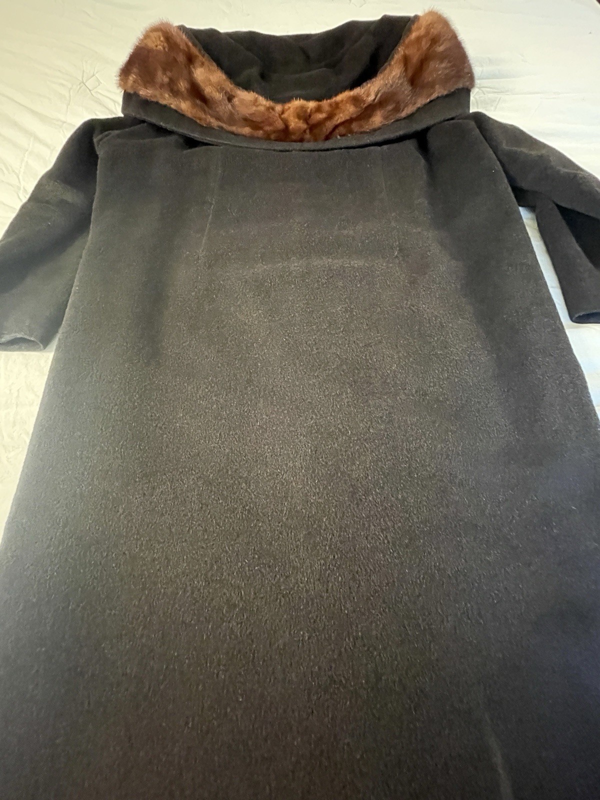 RARE Vintage Bellciano Of New York Wool w/Fur Collar 1940-50s Era Dress Coat