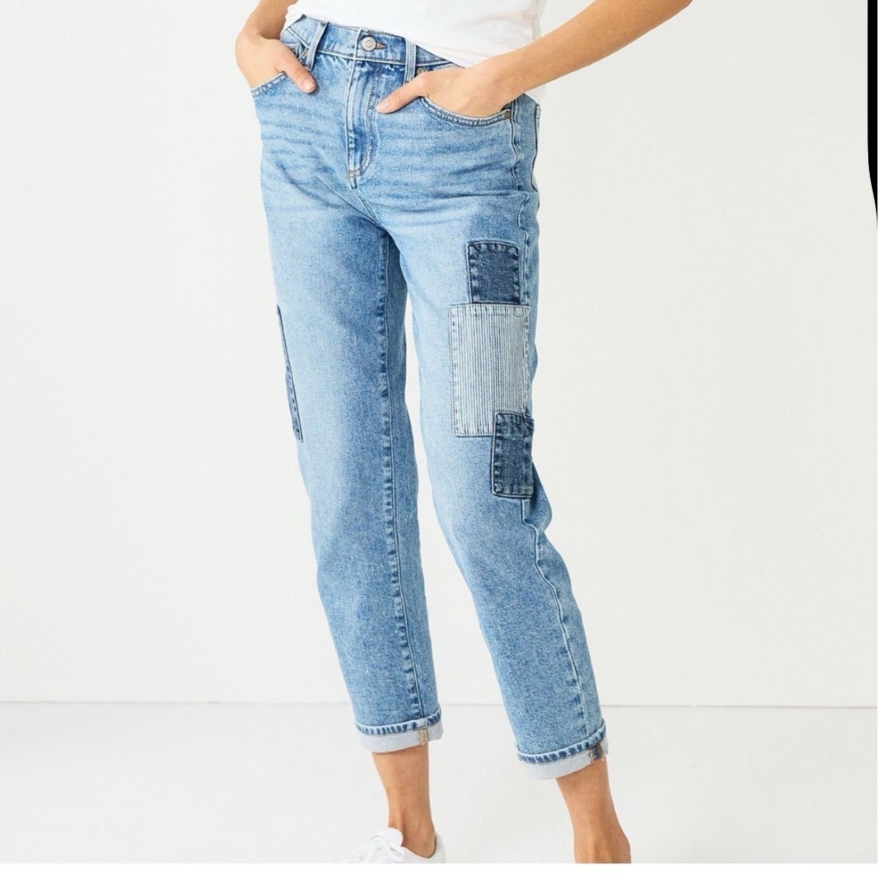 Patchwork Boyfriend Jeans Size 8 Sonoma Boho 70s