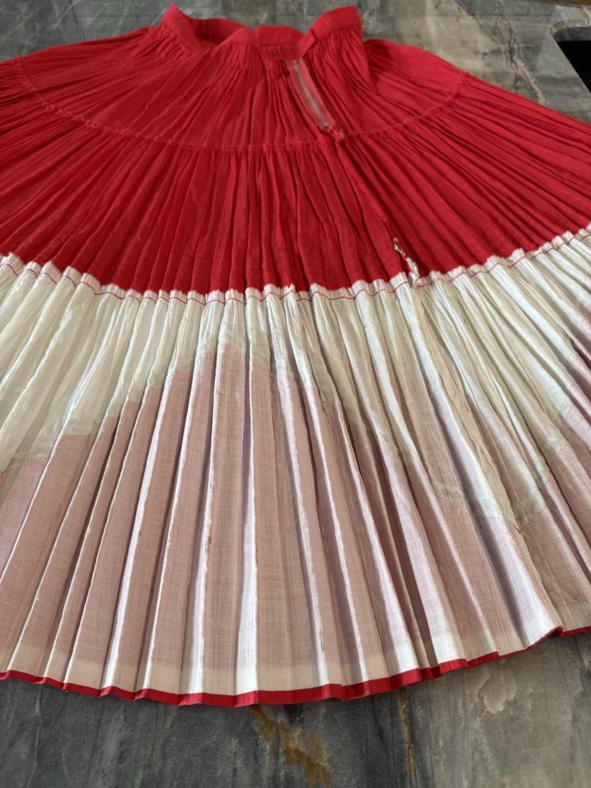 Rodeo Skirt Western Cowgirl Texas Square Native Dance Handmade Pleats VTG SZ 28