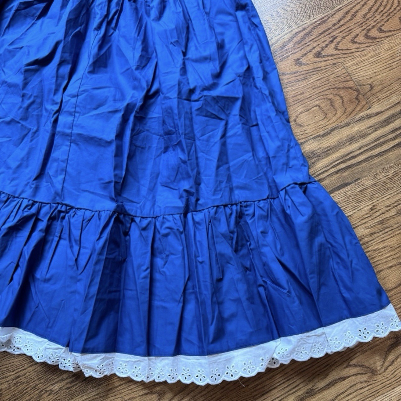 Vintage 2 piece Retro Stage Cream and Blue 1940’s Dress