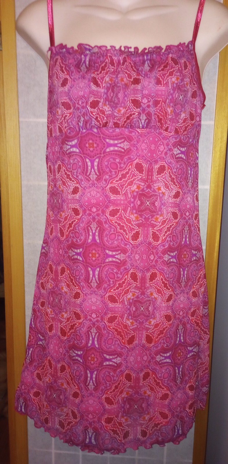 Vintage Byer Too! California Y2K 90s Sz Med Red Paisly Slip Dress Juniors Ladies