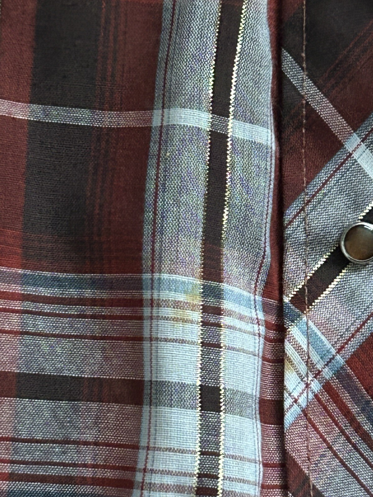 VTG 60’s TEM TEX Western Wear Plaid Cowboy Shirt Pearl Snap Buttons size 15/16