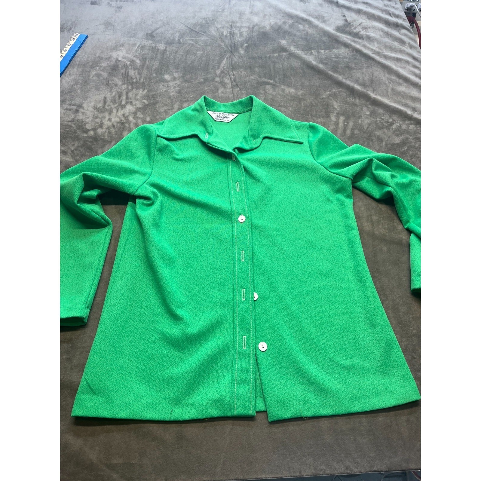 Vintage green Lady Blair button up long sleeve shirt Large