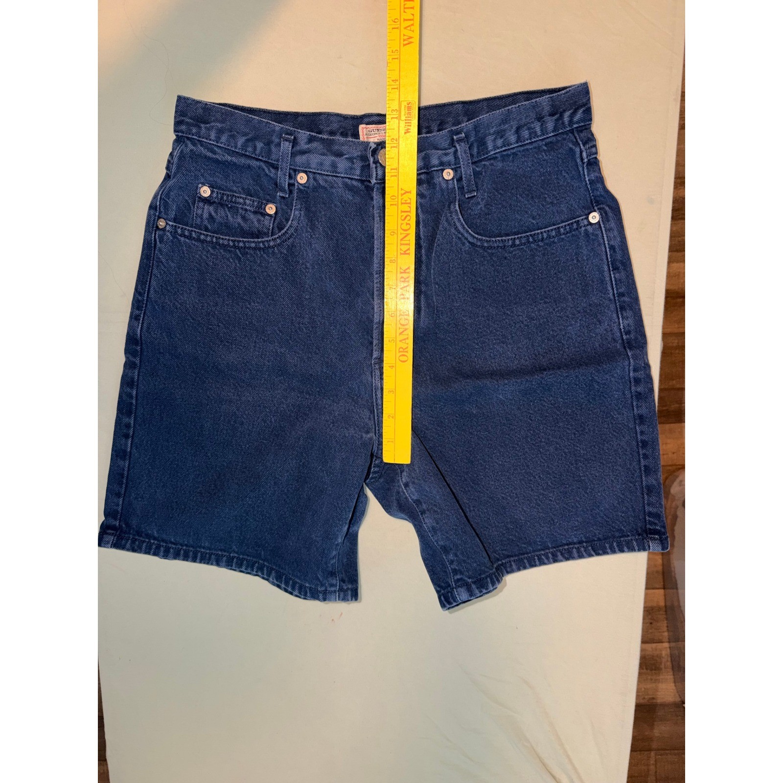 Vtg Guess Georges Marciano Denim Shorts Womens 26 Dark Wash Made in USA 10954
