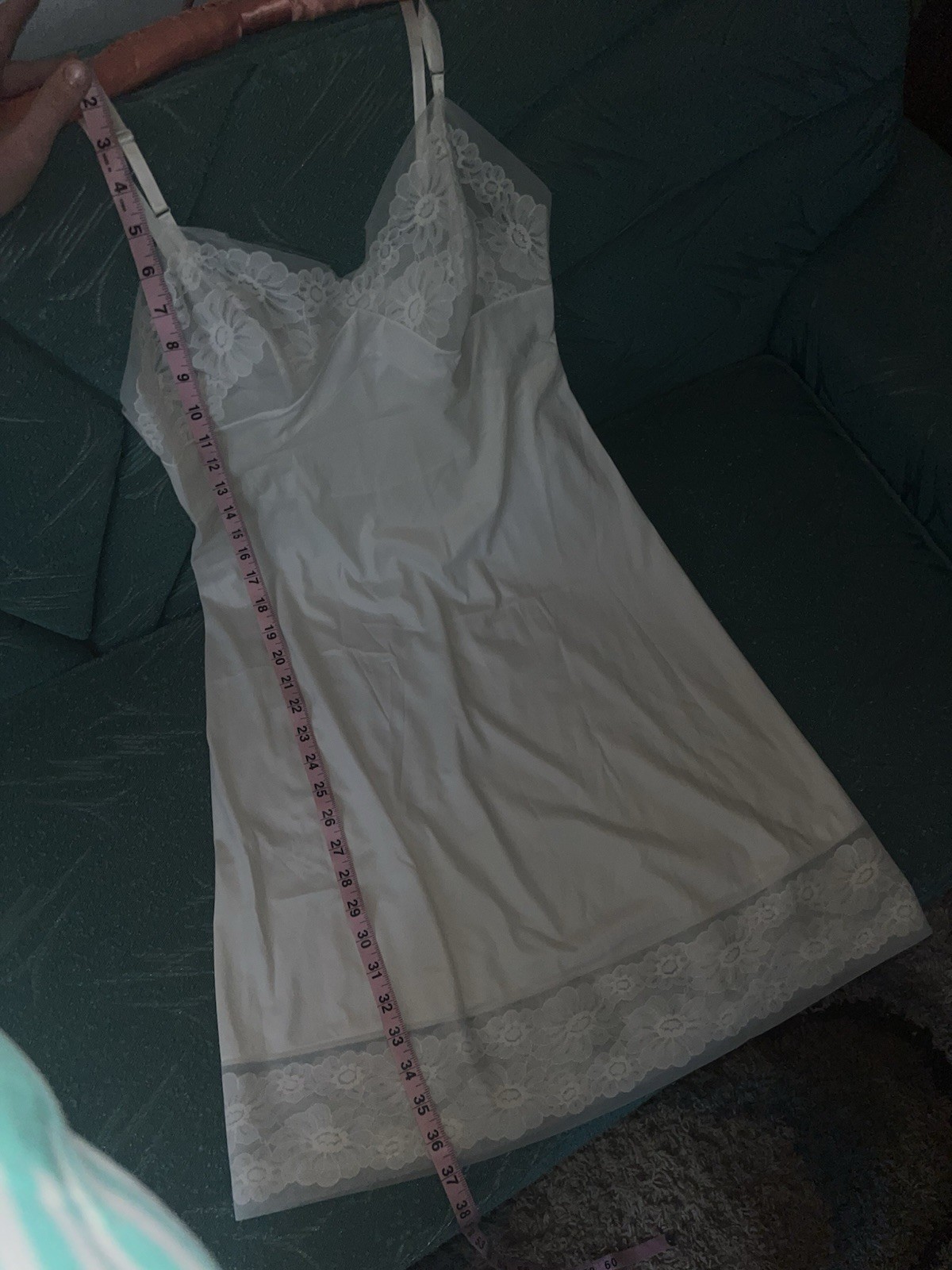 Vtg VANITY FAIR Satin Full Slip Sz 34 Bridal Floral Lace Trim Chiffon Nylon