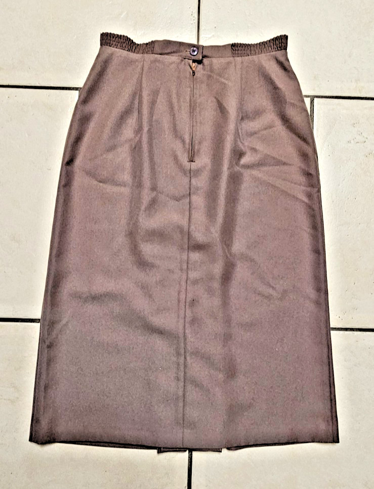 Vintage Tan Jay 2-pc Skirt Suit Jacket Size 10 Soft Brown Wool Blend USA Made