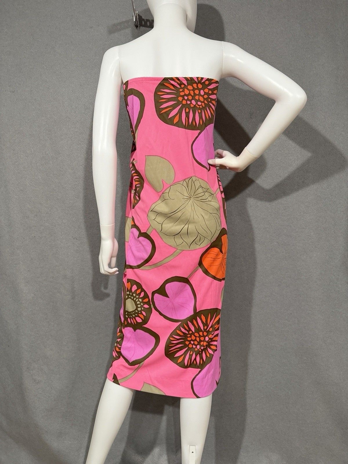 Vintage 1960’s Elisabeth Stewart Side Slit Vibrant Pink Skirt Mid Century Print