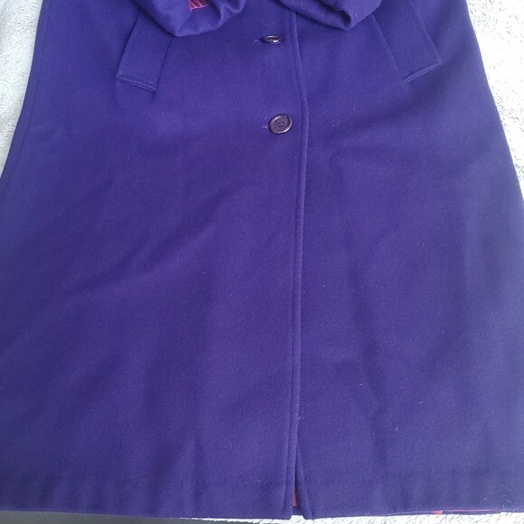 Vintage Donnybrook Womens Very Purple Single Breasted Long Pea Coat Size 10