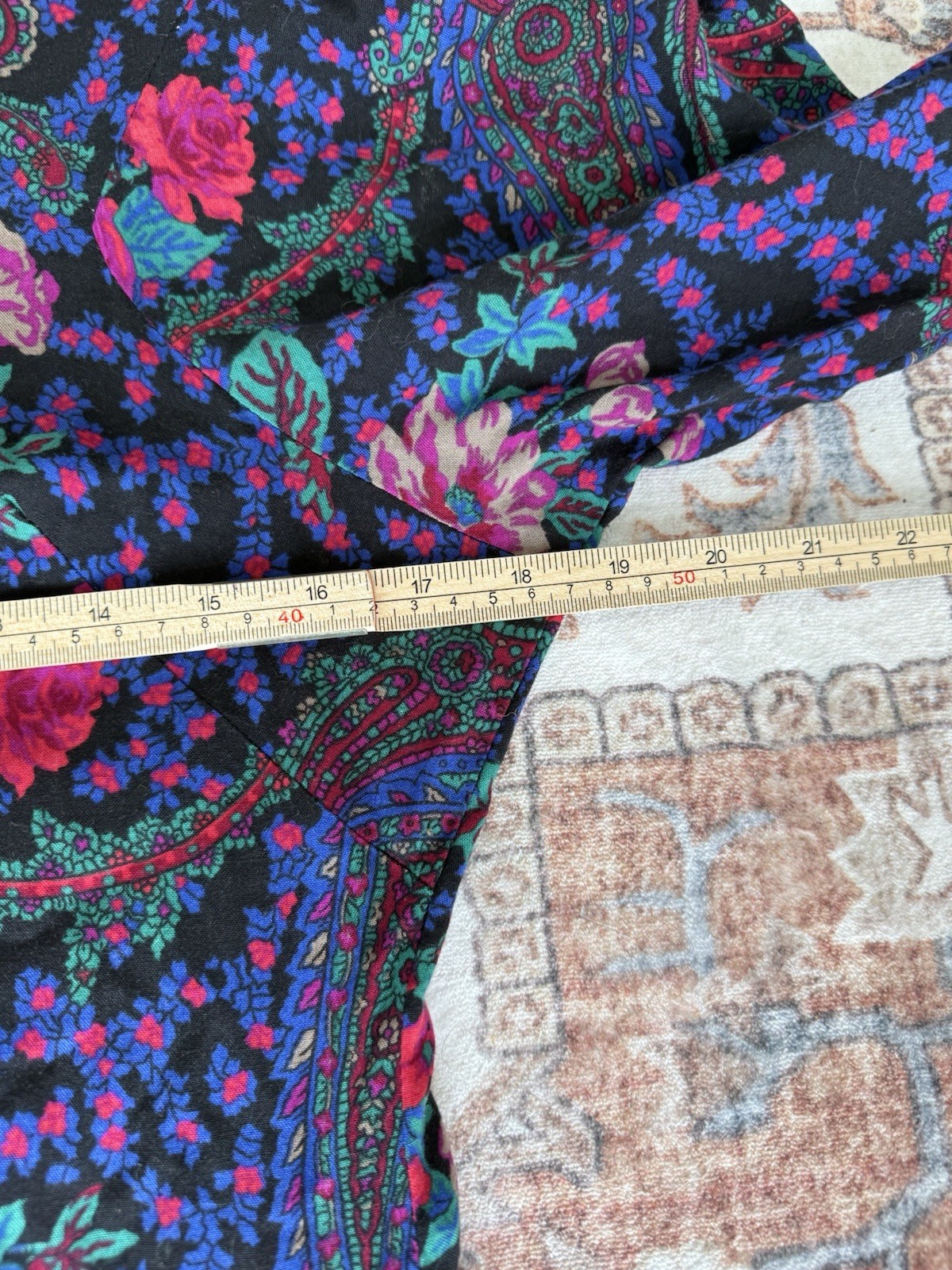 Expo VTG 80’s 90’s Botanical Floral Navy Blue Pink Women’s Dress Size 4