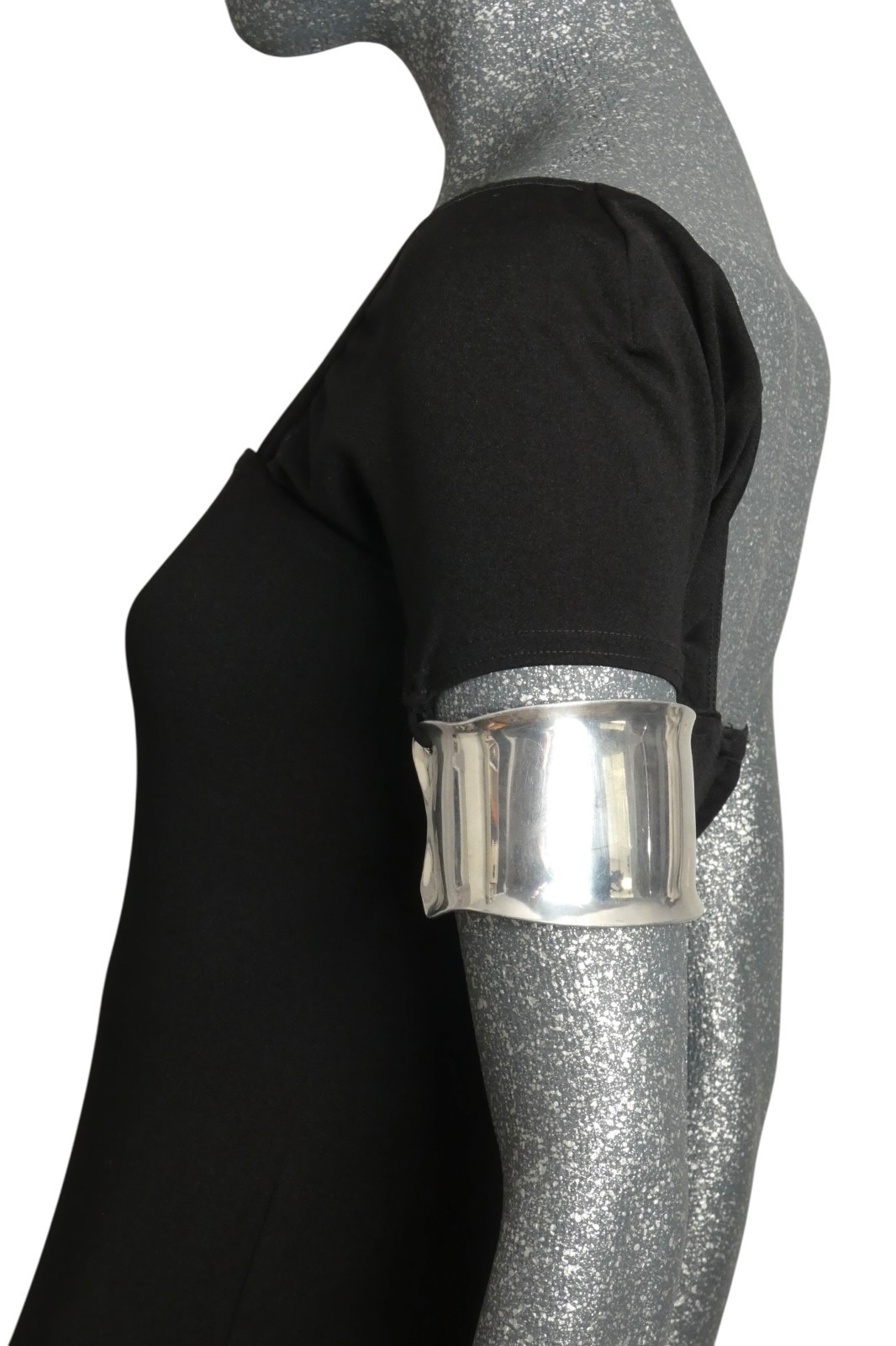 RUDI GERNREICH – 1975 Silver Cuff & Jersey Maxi Dress, Size-4
