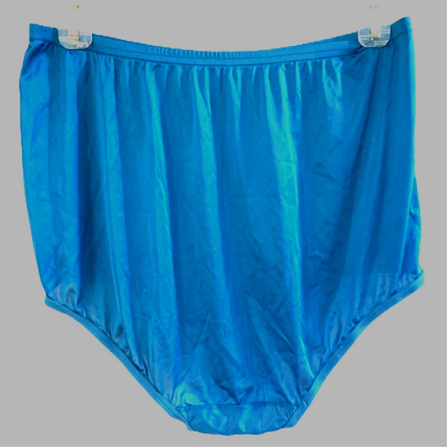 Vintage Vanity Fair Panties TURQUOISE 100% Nylon Size 7 / 44 Cotton Gusset NWOT
