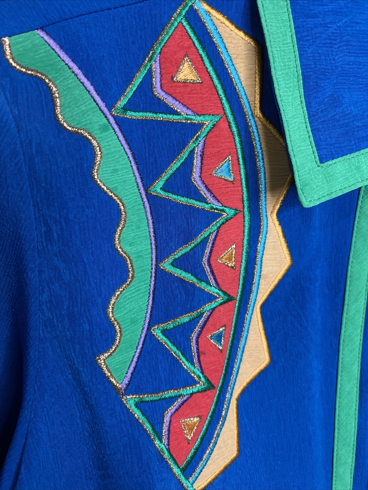 VTG Nancy Bolen Embroidered XS Jacket 80s Shoulder Pads