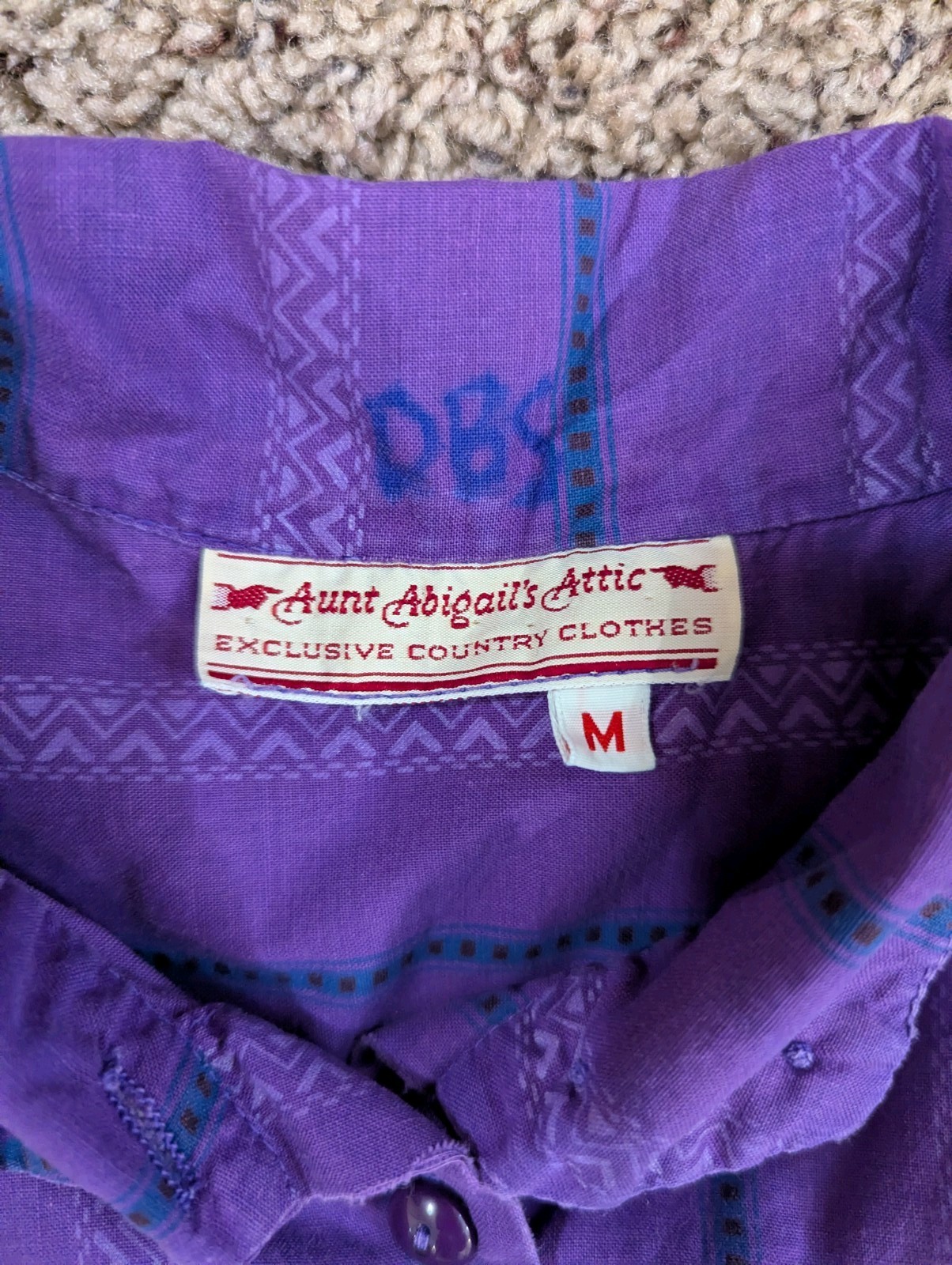 Vintage Aunt Abigail’s Attic Cottagecore Prairie Dress Nightgown Purple Size M