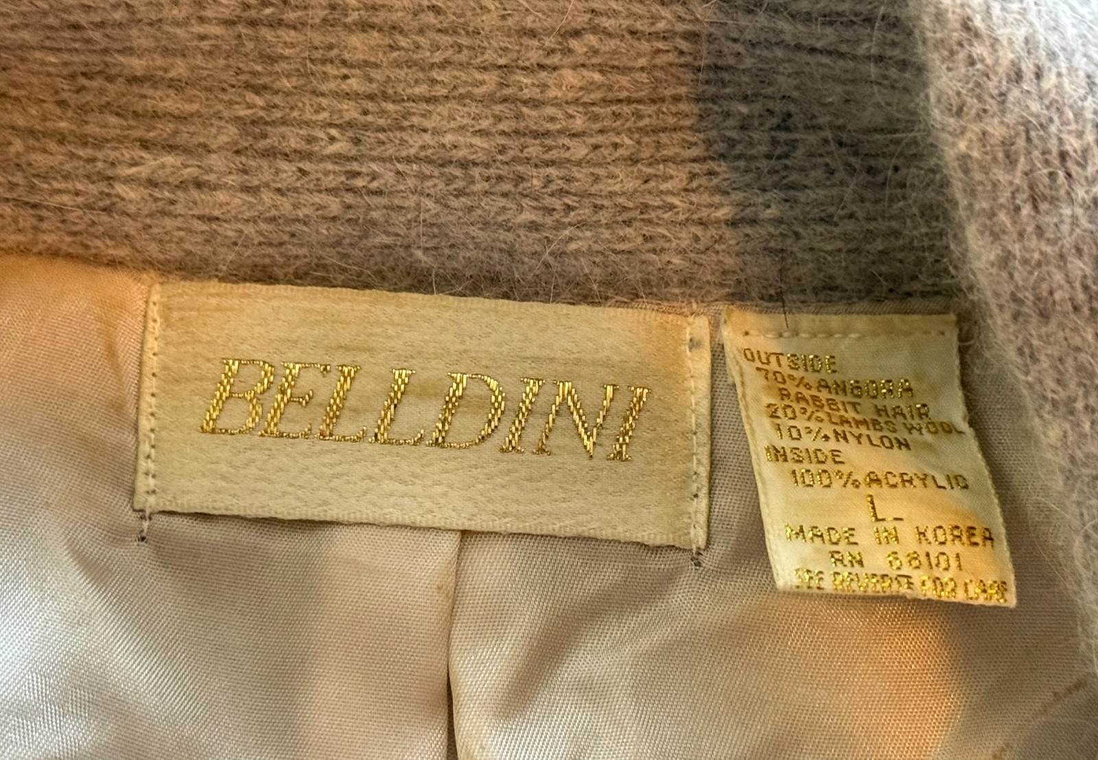 Vintage Belldini Cardigan Genuine Rabbit Hair & Lamb’s Wool Sweater Womens Large