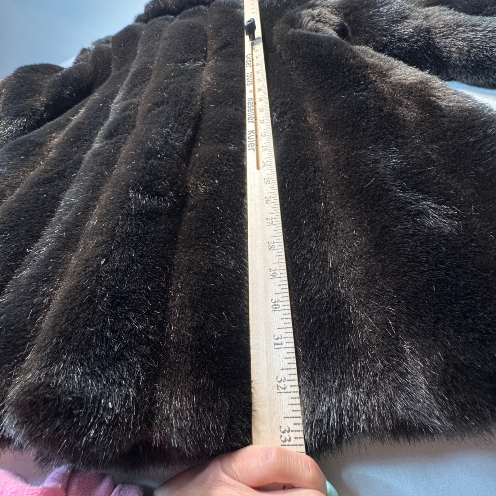 Jacques Saint Laurent for Genelle Vintage Faux Fur Coat Brown Orange Lining L
