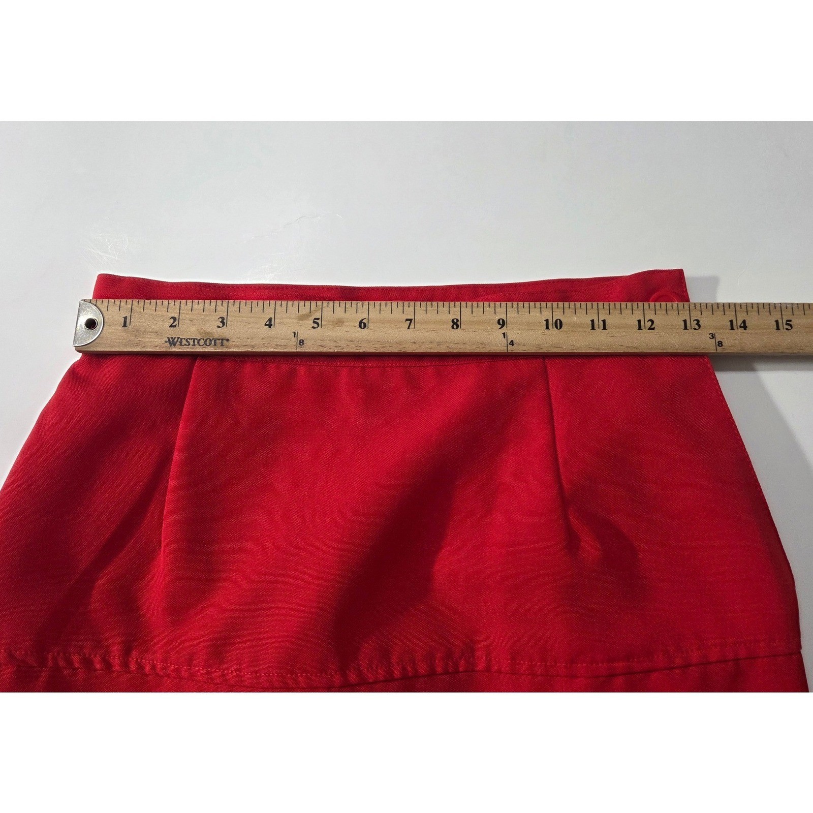 Vintage Sears Retro Preppy Red A-Line Midi Skirt Button Back Detail Size XS – S