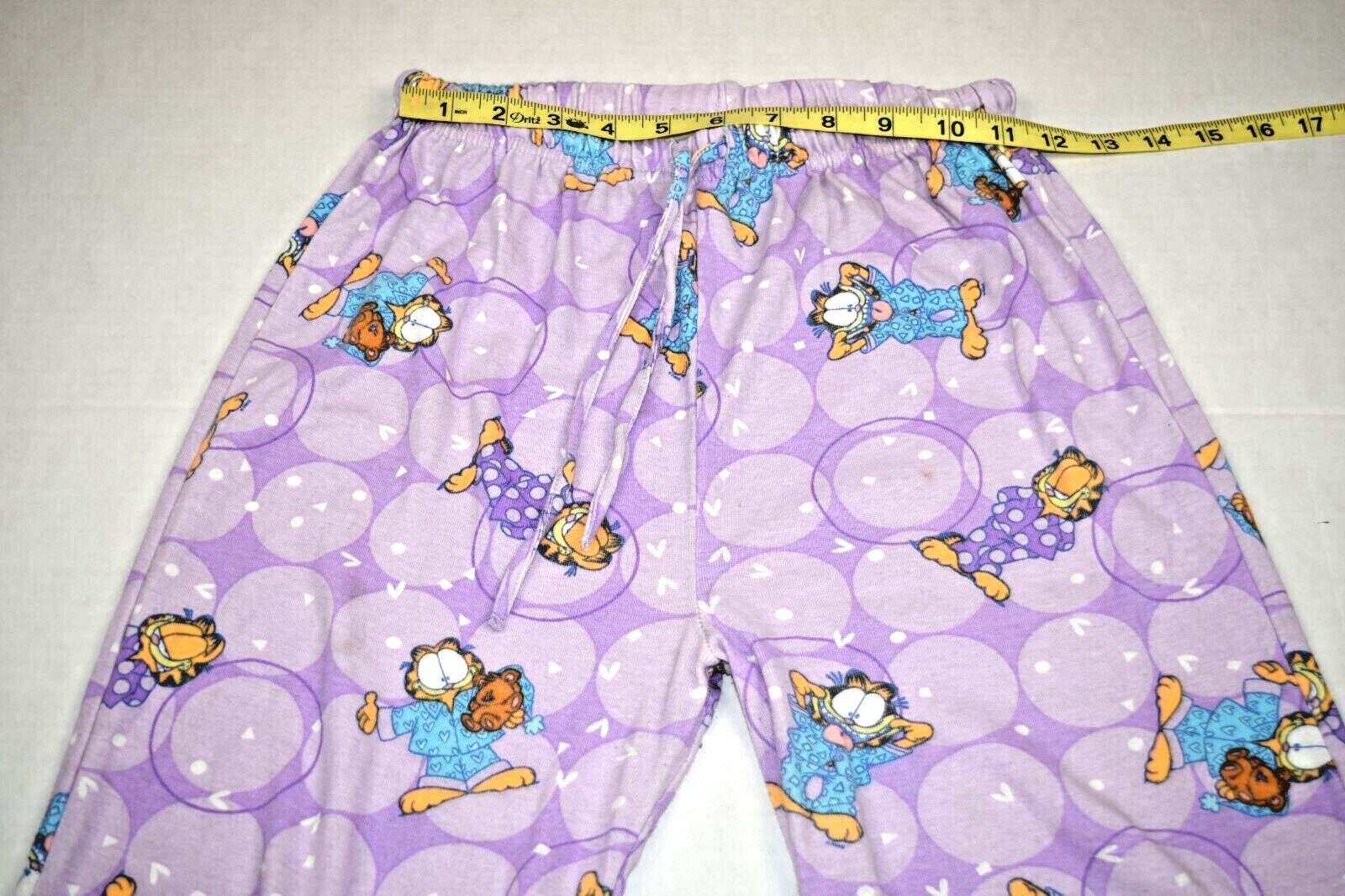 Vintage Garfield Pajama Pants Size S/M 80s Lavender Shapes Garfield Pooky Belt
