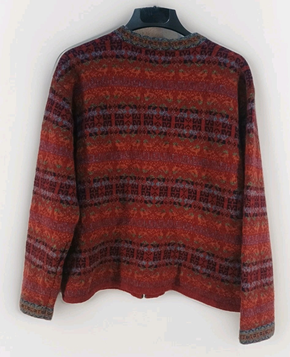 VTG NEWTON TRADING CO WOOL CARDIGAN CASUAL WORK ERRANDS METAL FASTENERS Sz Large