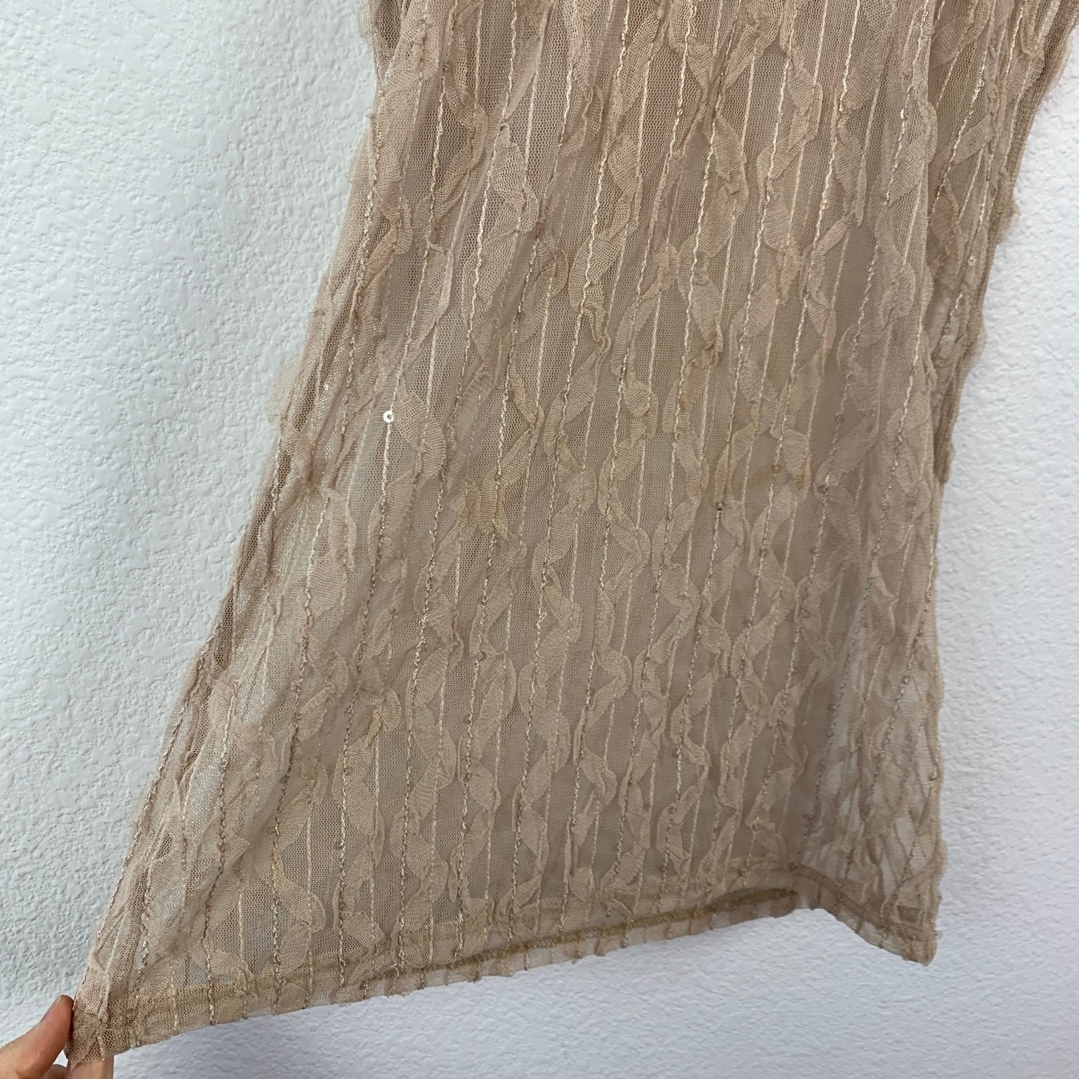 Vintage Y2K BKE Boutique Sheer Sequin Women’s M Short Sleeve Shirt Boho Chic