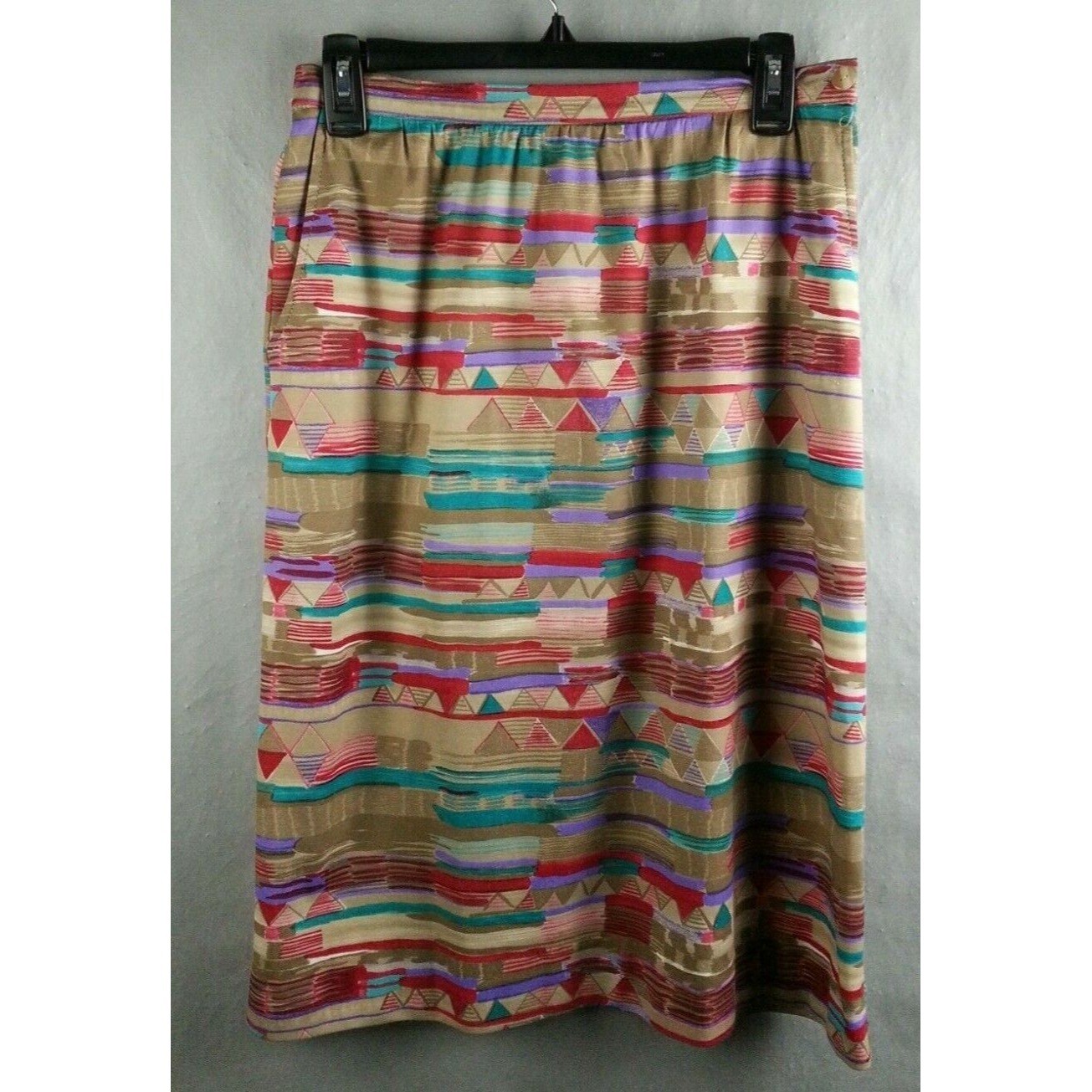 Devon Retro 1980s Vintage Print Skirt Dress Womens Size Medium M