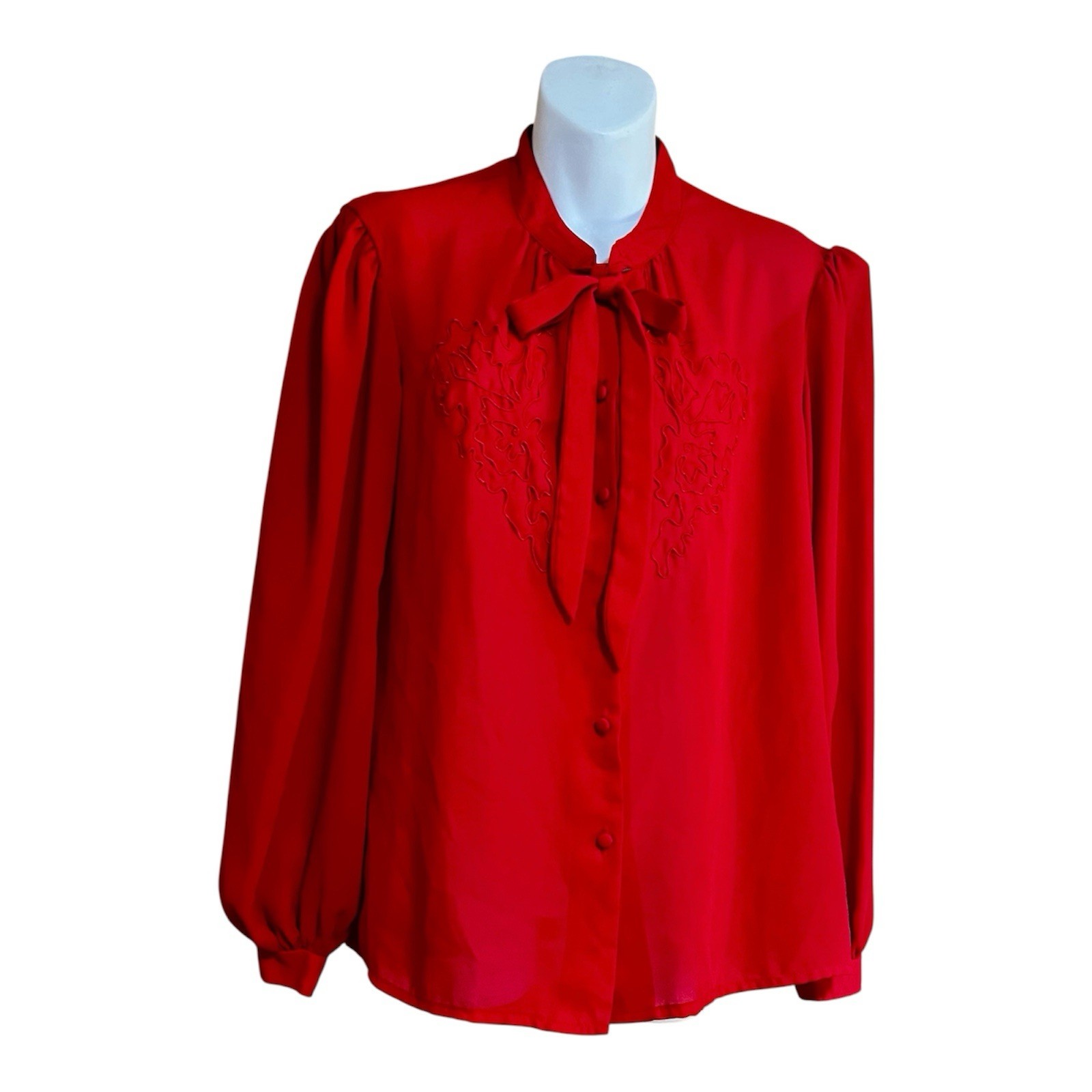 Vtg Red Christmas Perrie Lamonte California Kitten Y2K Bow Top Shirt Long Sleeve