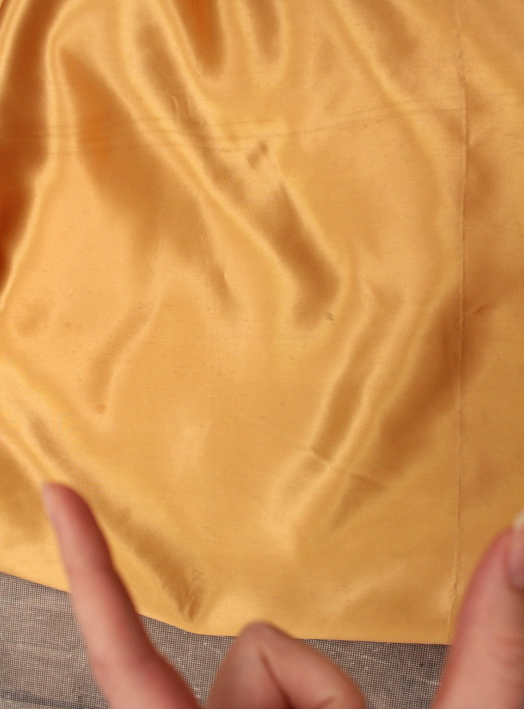 Vtg Women’s 40s Yellow Gold Formal Satin Gown Sz XS/S 1940s Party Prom Dress